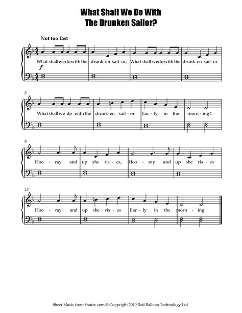 Drunken Sailor By Traditional Digital Sheet Music For Score Download ...