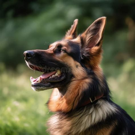 Profile Portrait Of A Purebred German Shepherd Dog In The Nature