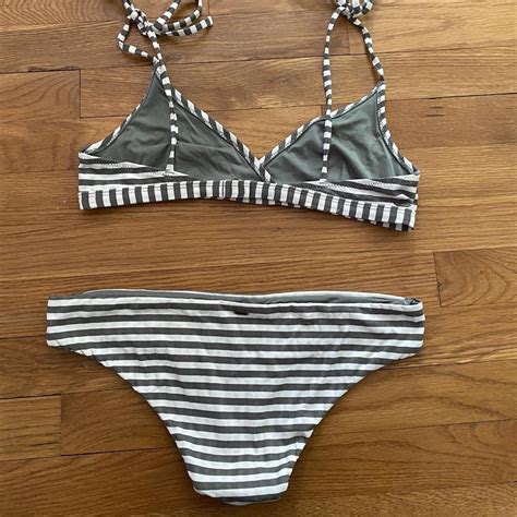 Striped Rip Curl Bikini Straps Are Adjustable Depop