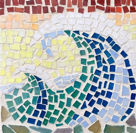 Wave Mosaic Mosaic Sea Glass Mosaic Mosaic Glass