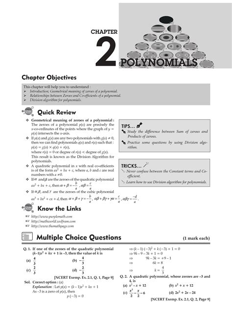 Ncert Solutions Class 10 Maths Chapter 2 Polynomial For 2024 25