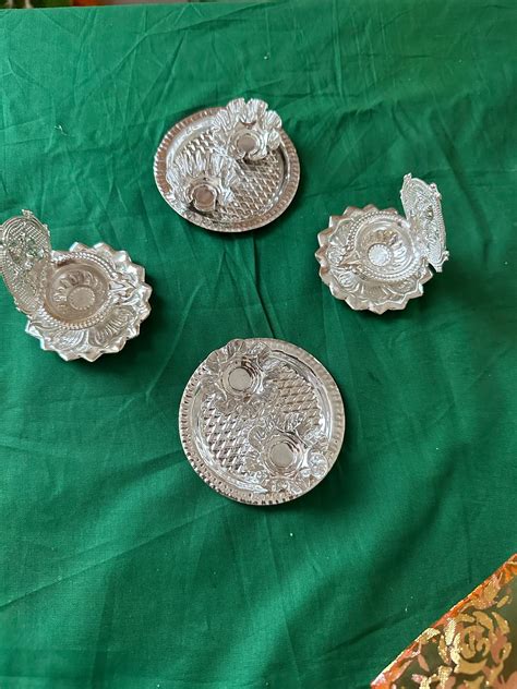 German Silver Items Indian Pooja Items Indian Collection Haldi