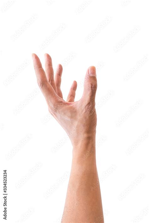 Isolated Hand Reaching Up For Something On White Background Stock