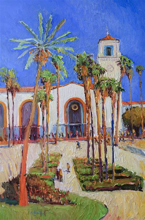 Los Angeles Union Station Painting by Suren Nersisyan | Saatchi Art