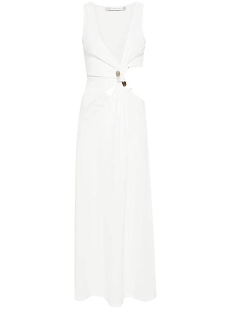 Christopher Esber Stone Cavern Ribbed Maxi Dress In White Lyst