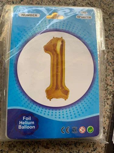 Golden Helium 16 Letter And Number Foil Balloon Packaging Type