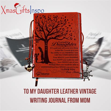 To My Daughter Leather Vintage Writing Journal From Mom Leather