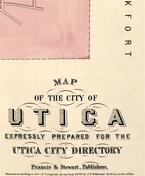 Old Map Of Utica New York 1876 Vintage Poster Wall Art Print Etsy