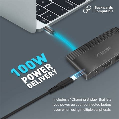 Promate In Usb C Media Hub Gbps Data Transfer Rate W Power