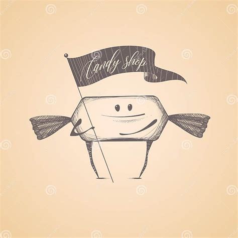 Sweet Shop Candy Store Confectionery Cafe Vector Logo Icon Stock