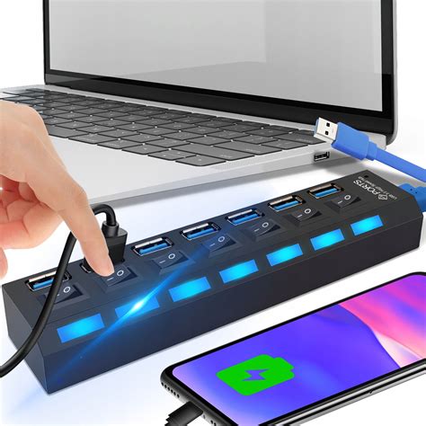 HUB USB ROZDZIELACZ 7 PORTÓW ROZGAŁĘŹNIK USB 3 0 Sklep Opinie Cena