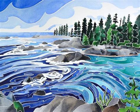 River landscape painting | Ocean painting, Landscape paintings, Landscape art