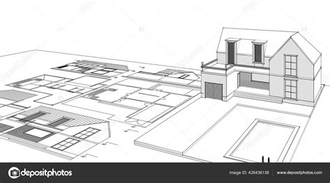 Modern House Sketch Illustration Stock Photo by ©SAdesign 426436138