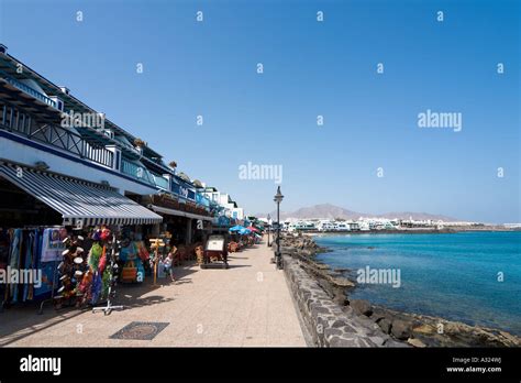 Promenade And Shops In The Resort Centre Playa Blanca Lanzarote Stock