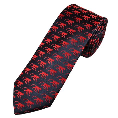 Tresanti Reale Navy Blue With Red Monkey Designer Silk Mens Novelty