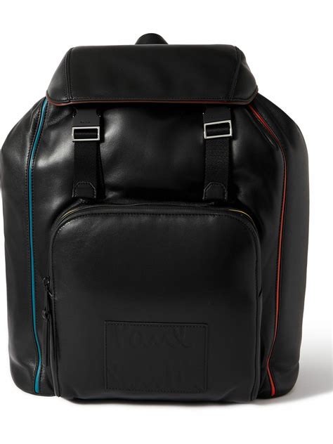 Paul Smith Logo Debossed Leather Backpack Paul Smith