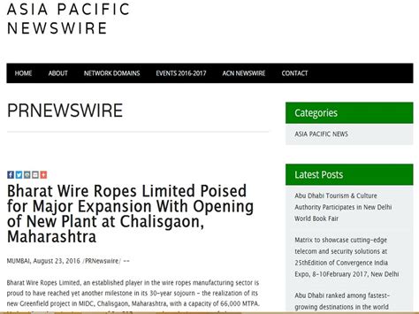 Online Article Bharat Wire Rope Ltd