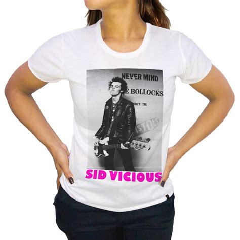 Camiseta Sex Pistols Sid Vicious Feminina Branca Camiseta Feminina Hipsters Nunca Usado
