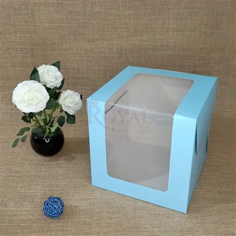 Gram Cake Box With Window L Shape X X Blue Color At