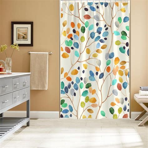 Small Stall Shower Curtain X Narrow Half Watercolor Floral