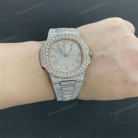 Iced Out Vvs Moissanite Diamond Watch Wristwatch Fully Dial Diamond