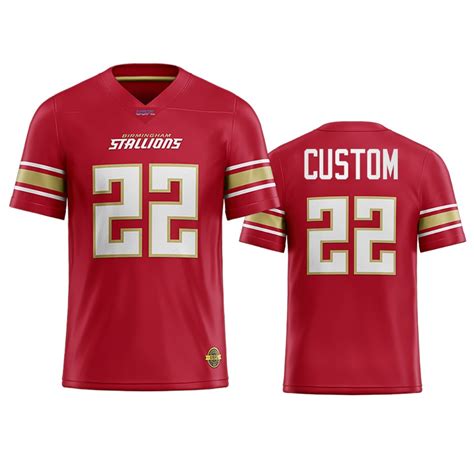 USFL Birmingham Stallions Custom Red Replica Jersey - Men's - NB Jersey