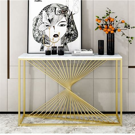 Buy White And Gold Marble Console Table At Best Price In Pakistan Arish