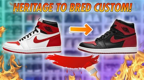 Before And After Air Jordan Heritage To Bred 1 Custom Easy Youtube