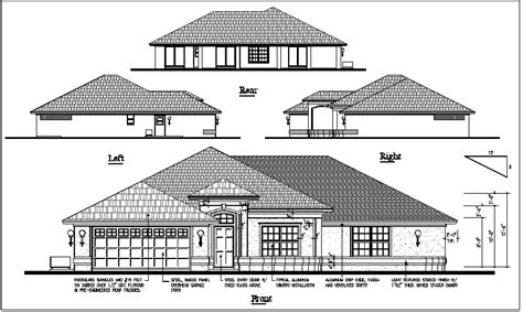 House elevation view detail dwg file - Cadbull