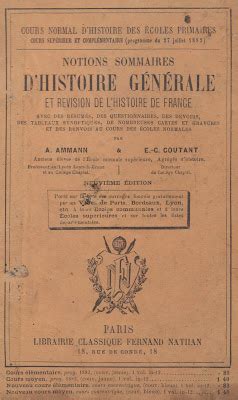 Manuels Anciens E Notions Sommaires D Histoire Generale Et