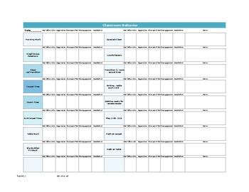 Classroom Behavior Tally Mark Tracker By Ms Kb Tpt