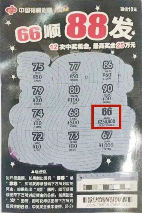 大奖彩站再中大奖！刮刮乐“66顺88发”25万元头奖来报到！