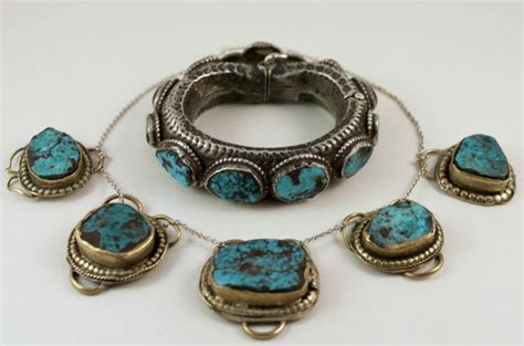 Saudi Arabian Bracelet Turquoise And Silver From The Najd Plus