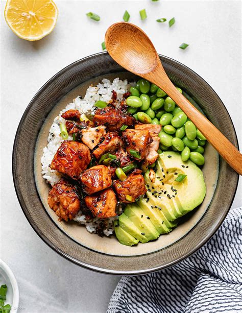 Teriyaki Salmon Bowl Recipe Teriyaki Salmon Recipe Eatwell101