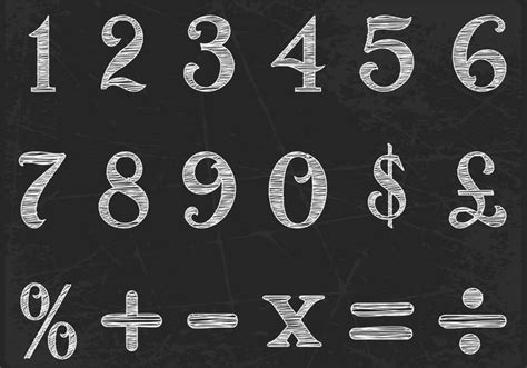 Chalk Drawn Numbers Vector Set Download Free Vector Art Stock