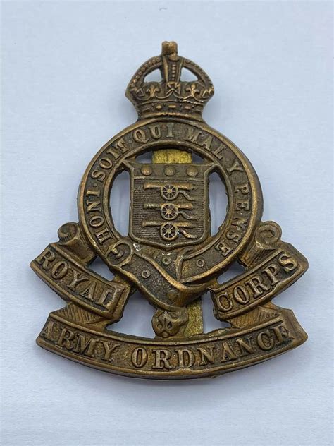 Ww2 British Raoc Royal Army Ordnance Corps Slider Cap Badge In Corps