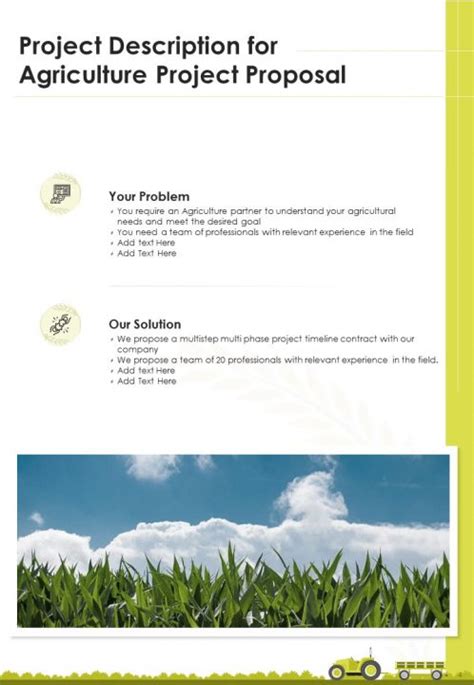 A4 Agriculture Project Proposal Template Presentation Graphics Presentation Powerpoint