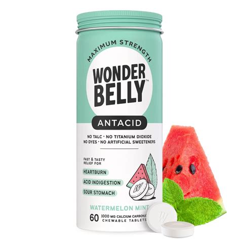 Wonderbelly Antacid 1000mg Chewable Heartburn Relief Tablets