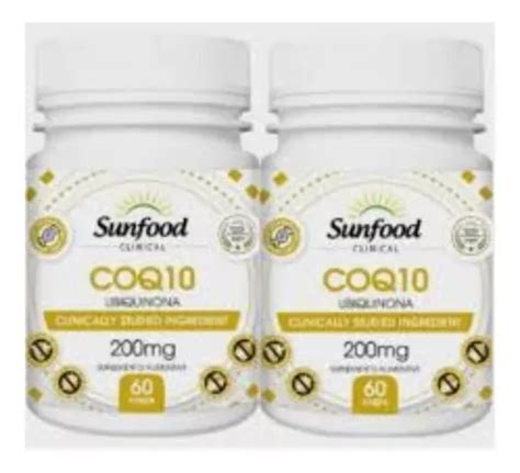 Kit Coenzima Q Mg Capsulas Importado Sunfood Frete Gr Tis