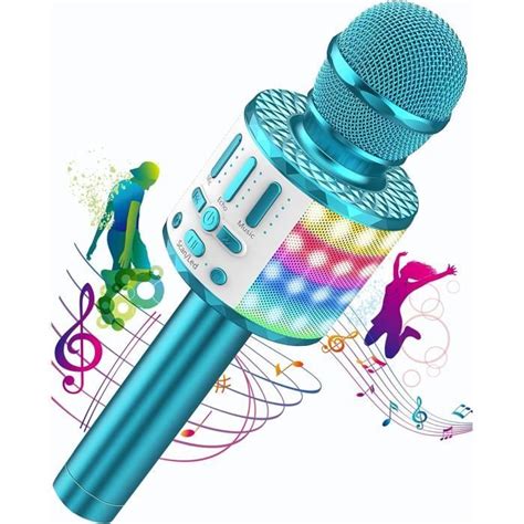 Micros Sans Fil Karaoké Microphone Karaoke Bluetooth Avec Lumière