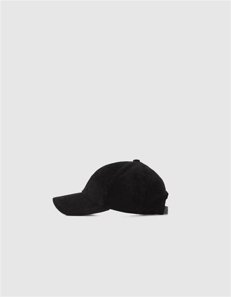 Mens Black Corduroy Cap