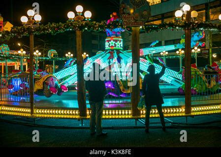 netherlands rotterdam christmas market  carnival evening