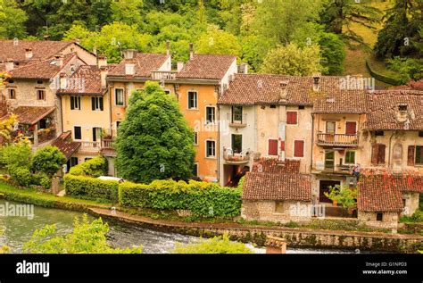 View Of The Houses Of Polcenigo Pordenone Italy Stock Photo Alamy