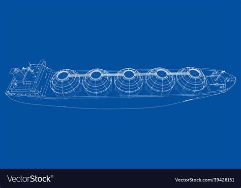 Large Gas Tanker Or Lng Carrier Royalty Free Vector Image