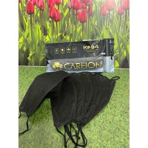 Jual MASKER KF94 HITAM PUTIH CAREION Shopee Indonesia