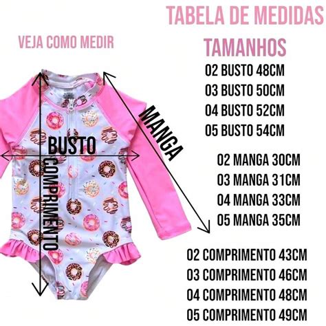 Maiô Manga Longa Infantil Menina Bebe Biquini Proteção Uv 50 Maio Manga