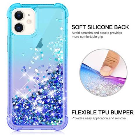 Iphone 11 Pro Max Case Tealblue Glitter Flowing Liquid Girly Phone Case Girly Phone Cases