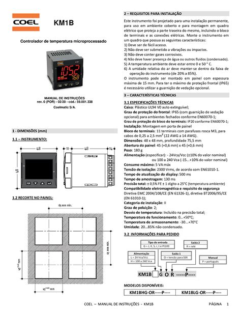 Controlador De Temperatura KM1B Compre Agora Na MHS