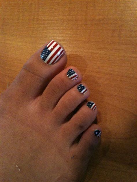 Memorial Day Nail Art American Flag Nails Usa Pedi 4th Of July