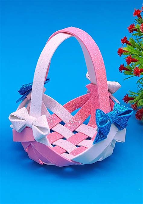 How To Make Beautiful Foamiran Flower Basket Easter Basket Diy